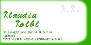 klaudia kolbl business card