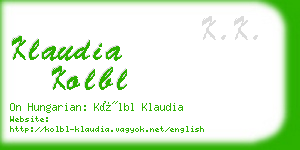 klaudia kolbl business card